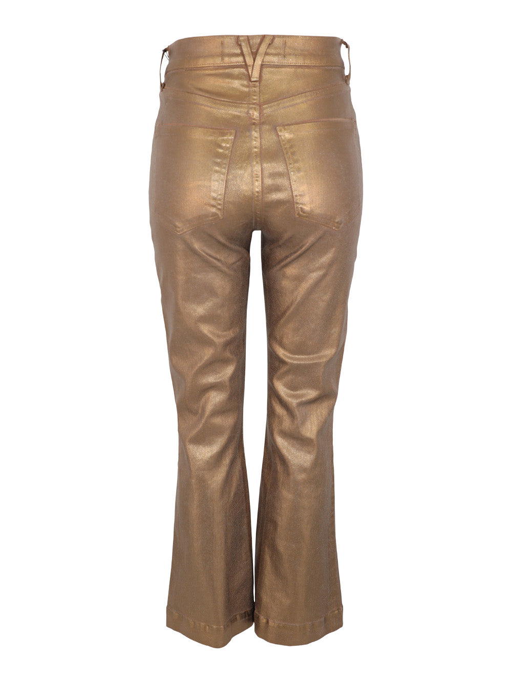 Veronica Beard Carson Ankle Flare Metallic in Antique Brass