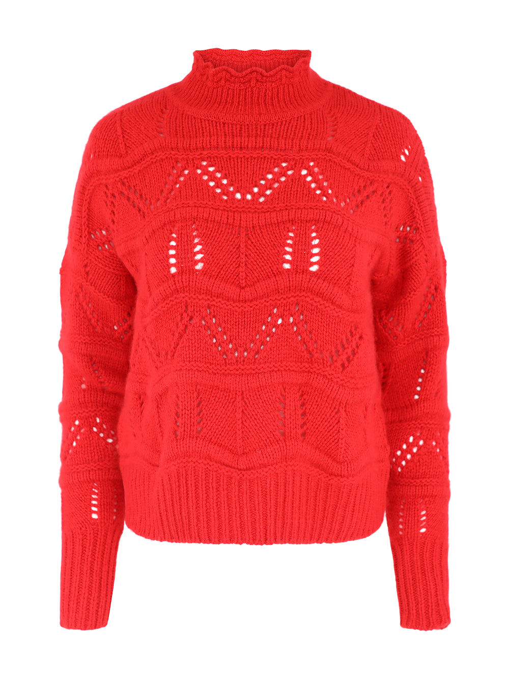Autumn Cashmere Chunky Wavy Pointelle Sweater in Blazer