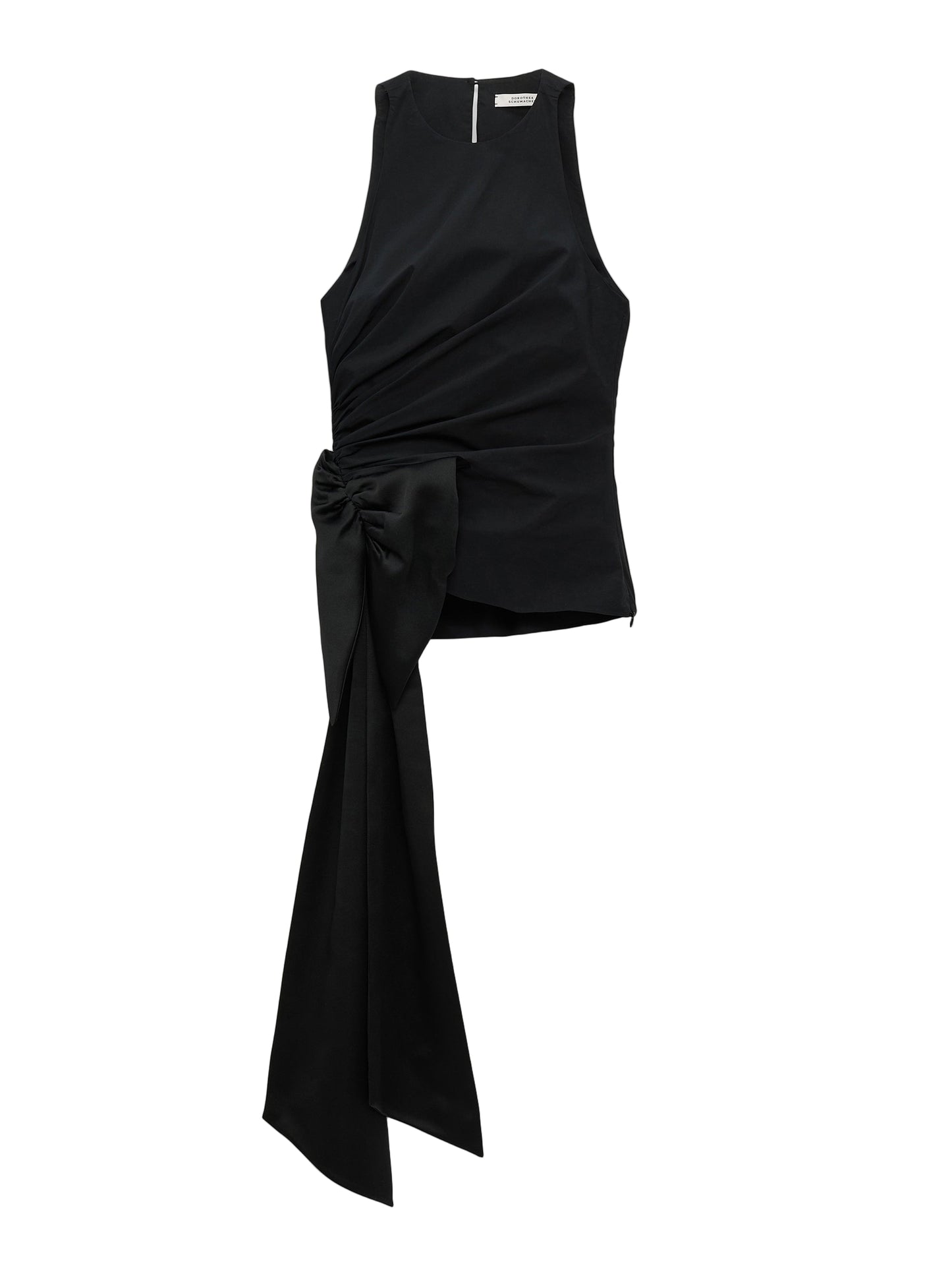 Dorothee Schumacher Poplin Power Top With Maxi Bow in Pure Black