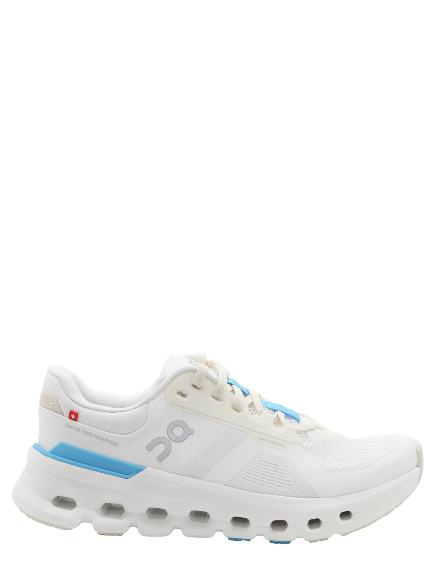 On Running Women’s Cloudrunner 2 Sneaker in White/Horizon