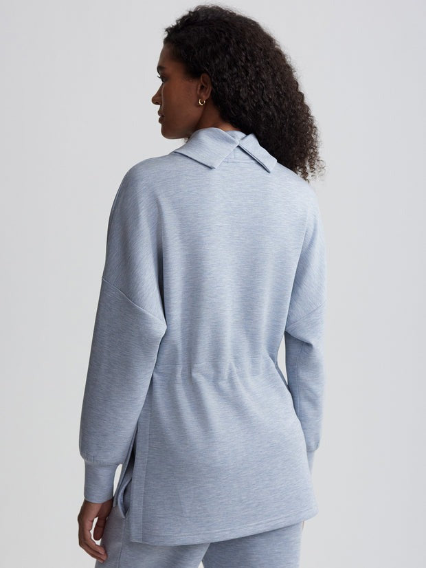 Varley Frey Sweat in Mid Blue Marl
