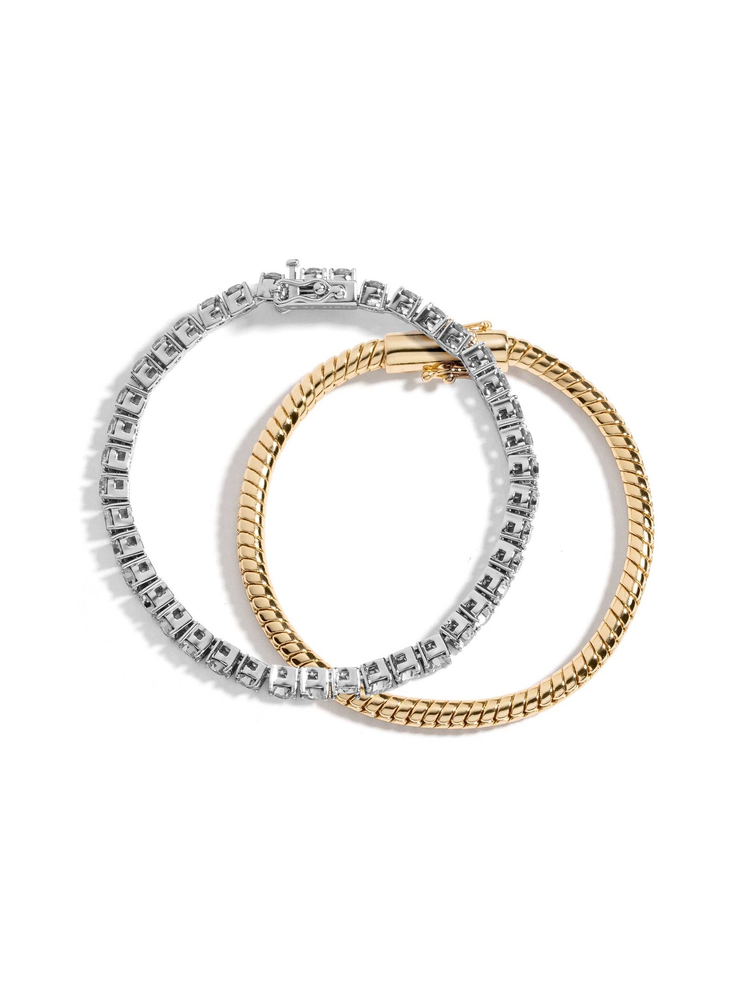 Demarson Ivy Duo Tennis Bracelet in Gold/Silver/Crystal