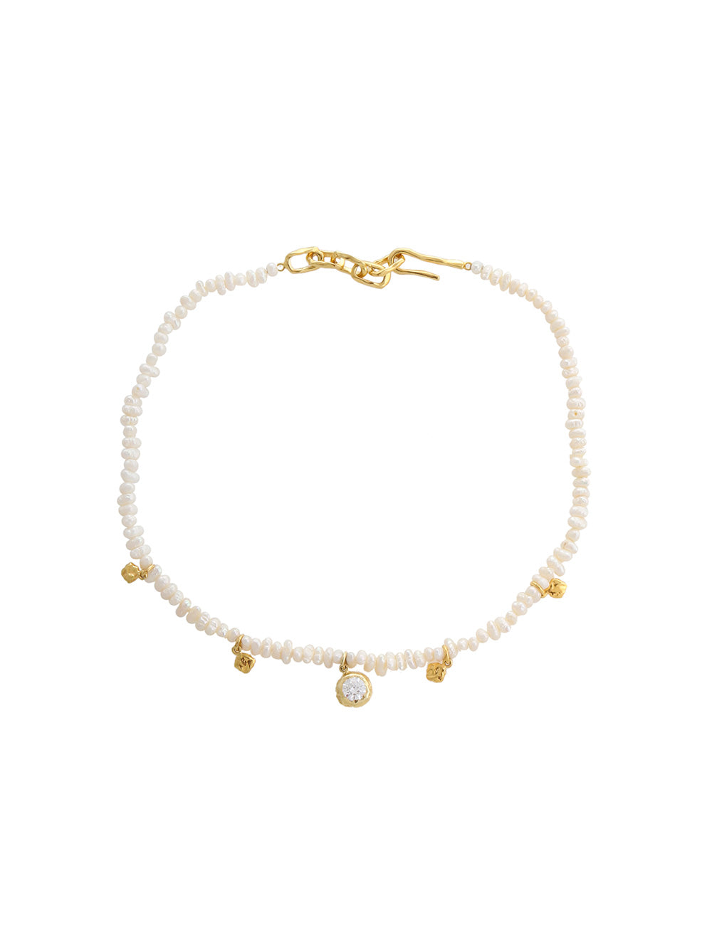 Joanna Constantine Choker w/ Pendant & Mini Pearls in Gold