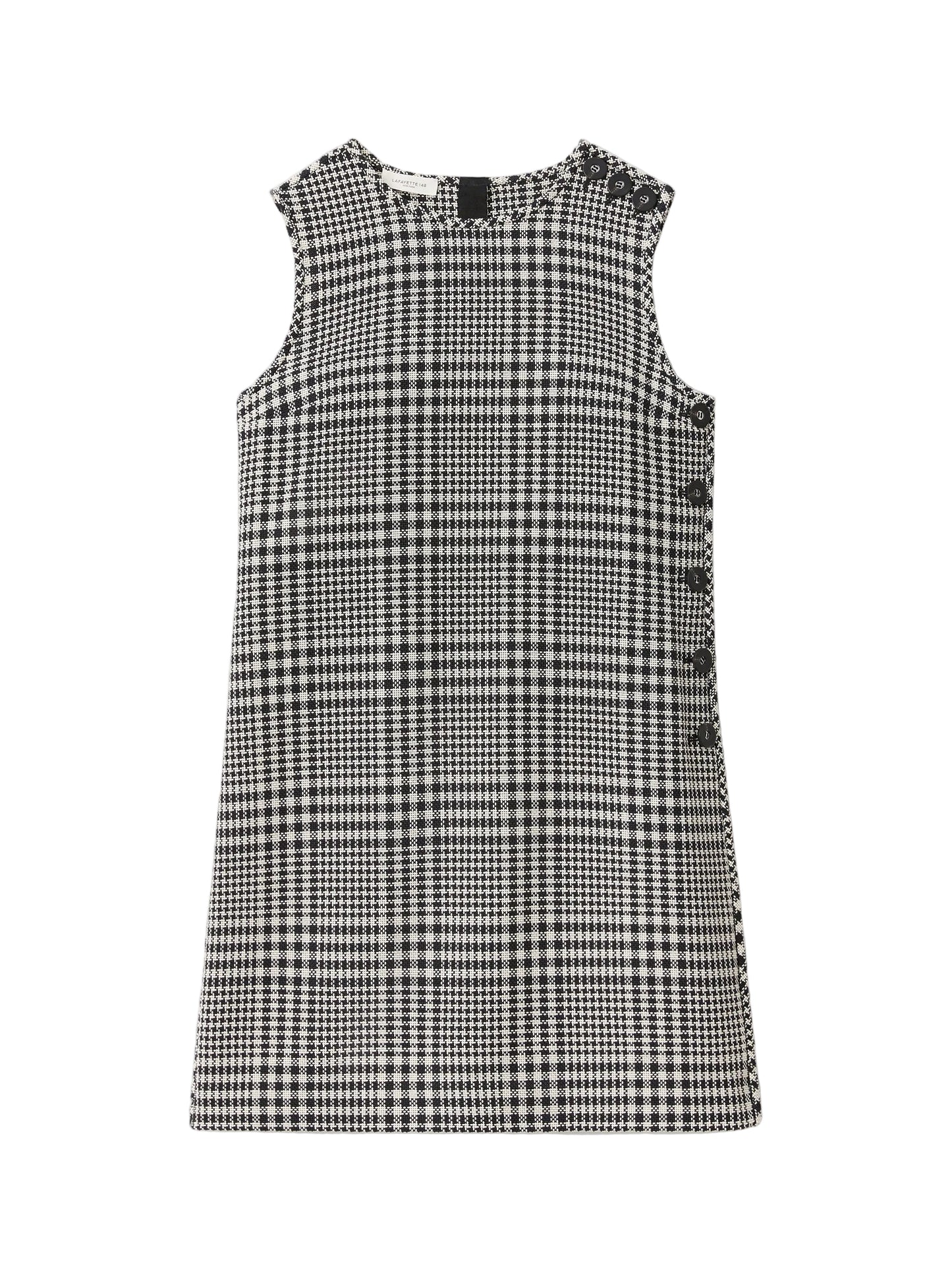 Grid Plaid S/L Shift Dress