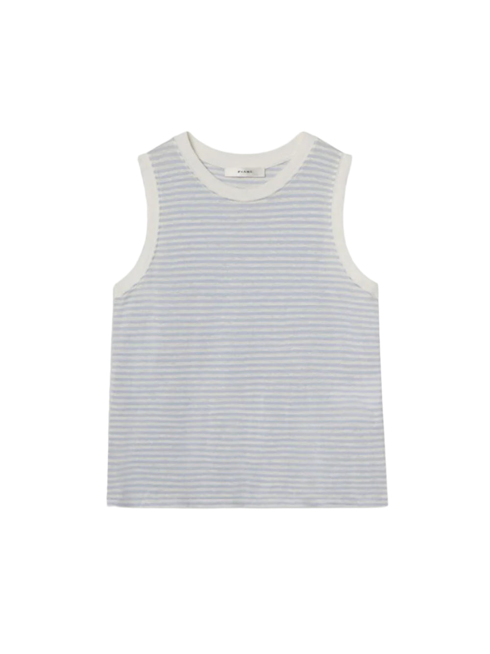 Frame Muscle Crew Tee in Light Chambray Multi