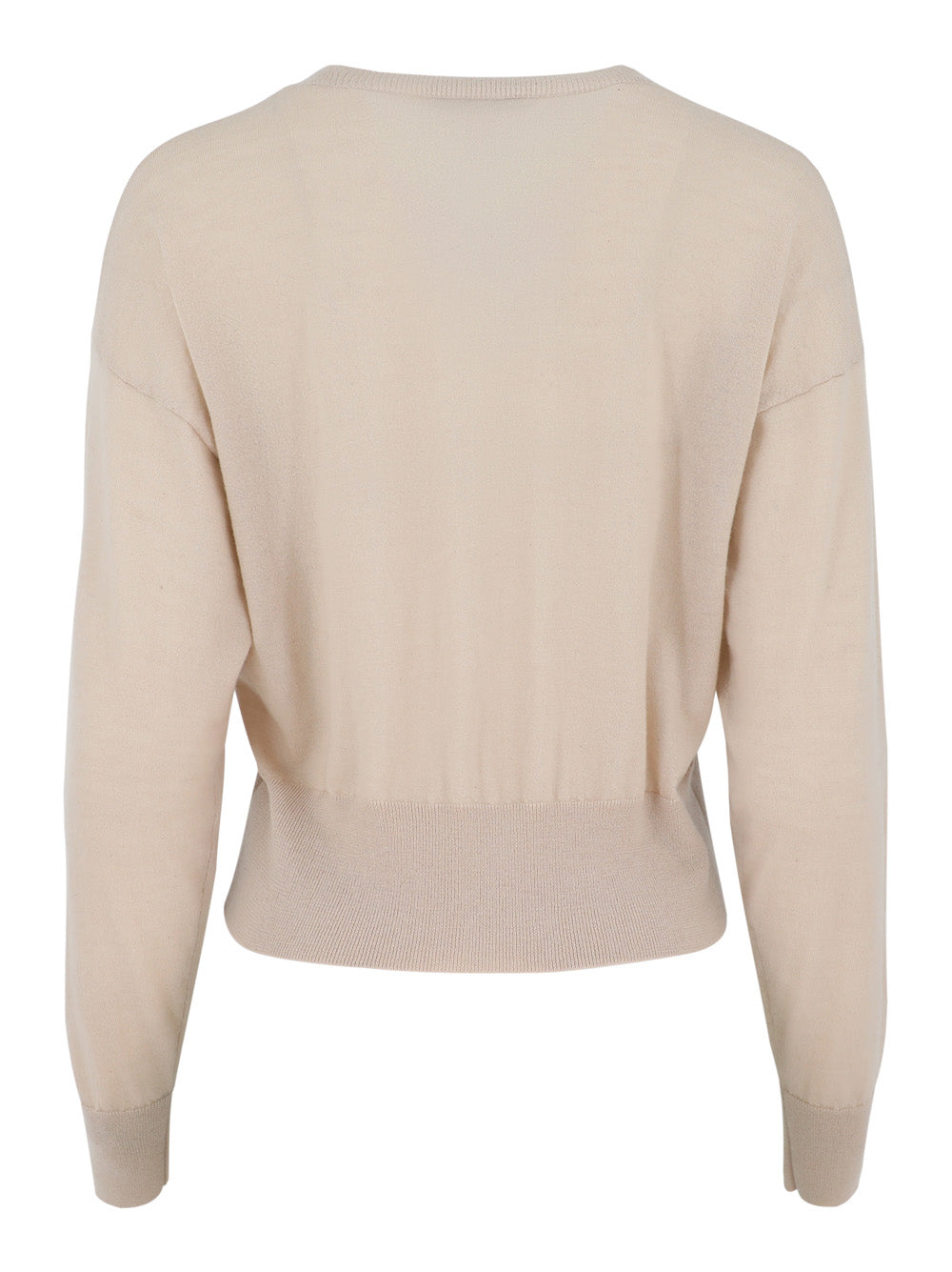 Autumn Cashmere Long Sleeve High V Sweater in Latte