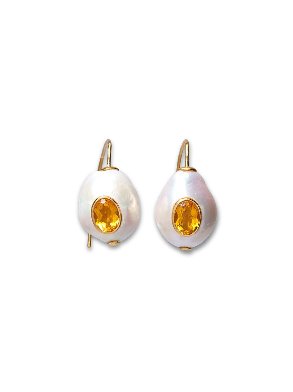 Lizzie Fortunato Pearl Pablo Earrings in Citrine