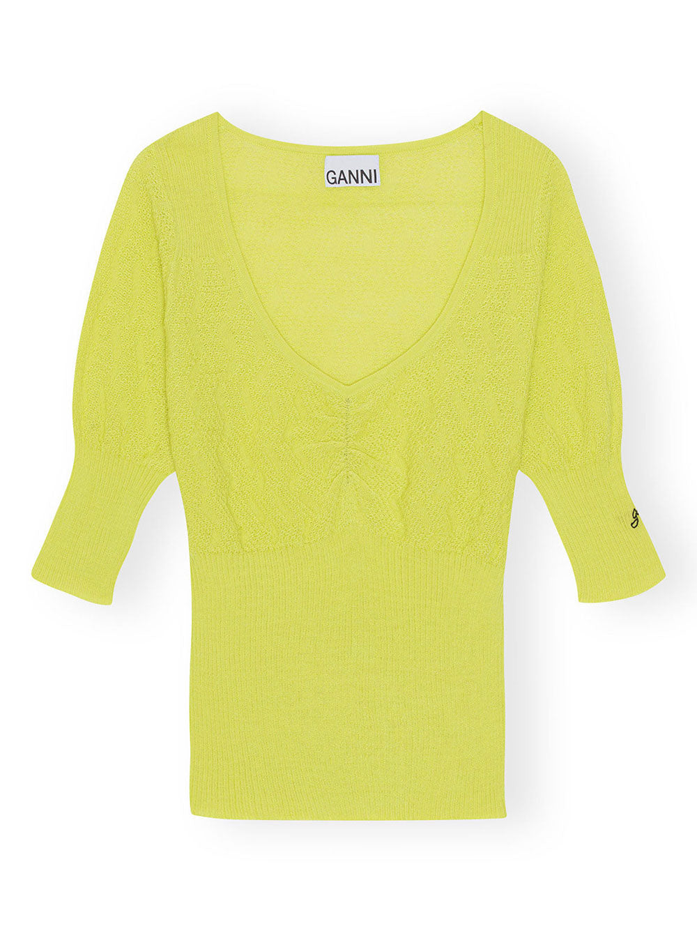 Ganni Merino Lace O-Neck Top