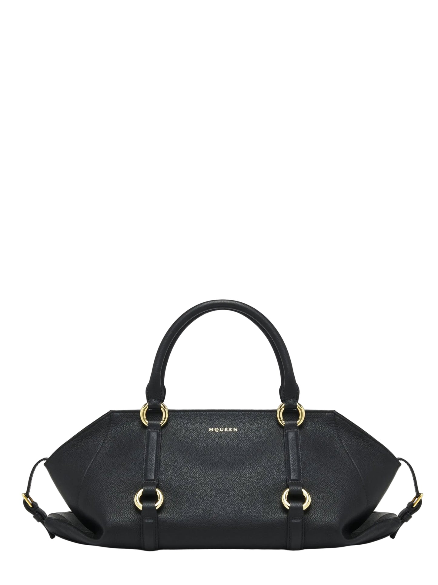 Alexander McQueen Farringdon Medium Bag in Black/Gold