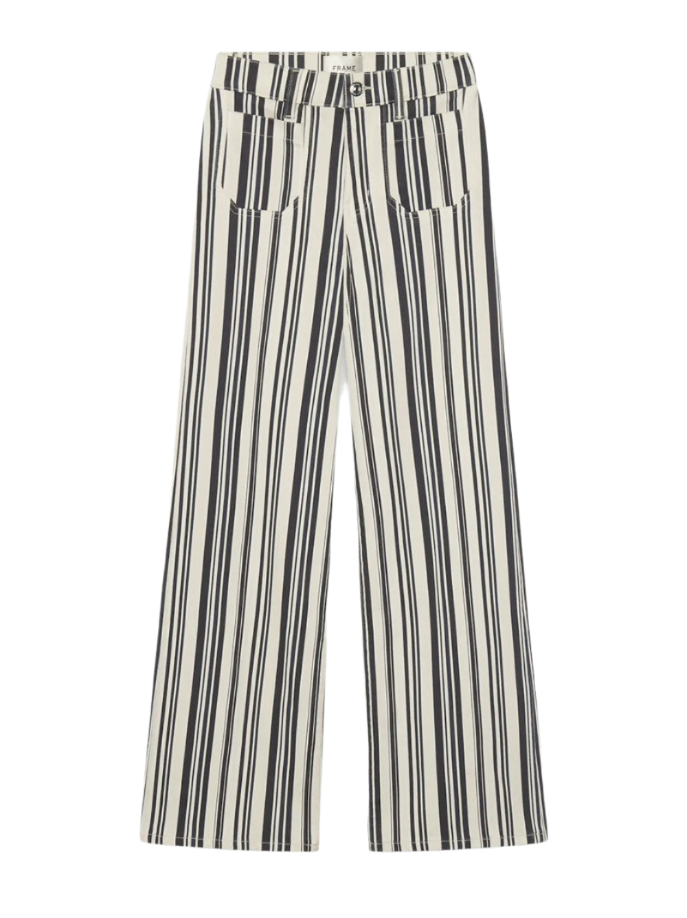 Frame Le Slim Palazzo Modernist Pocket in Navy Stripe