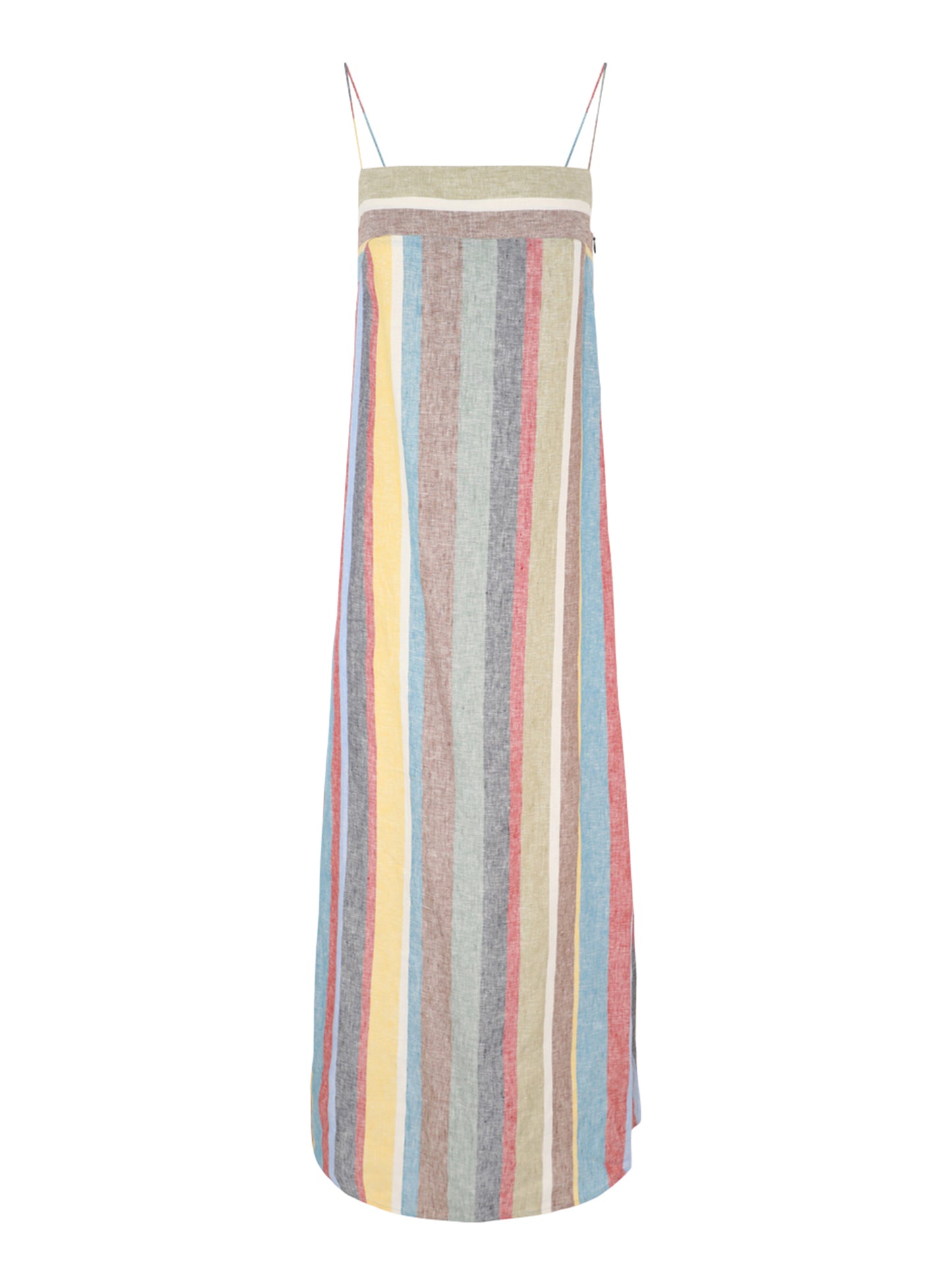 Staud Laura Linen Dress in Market Stripe