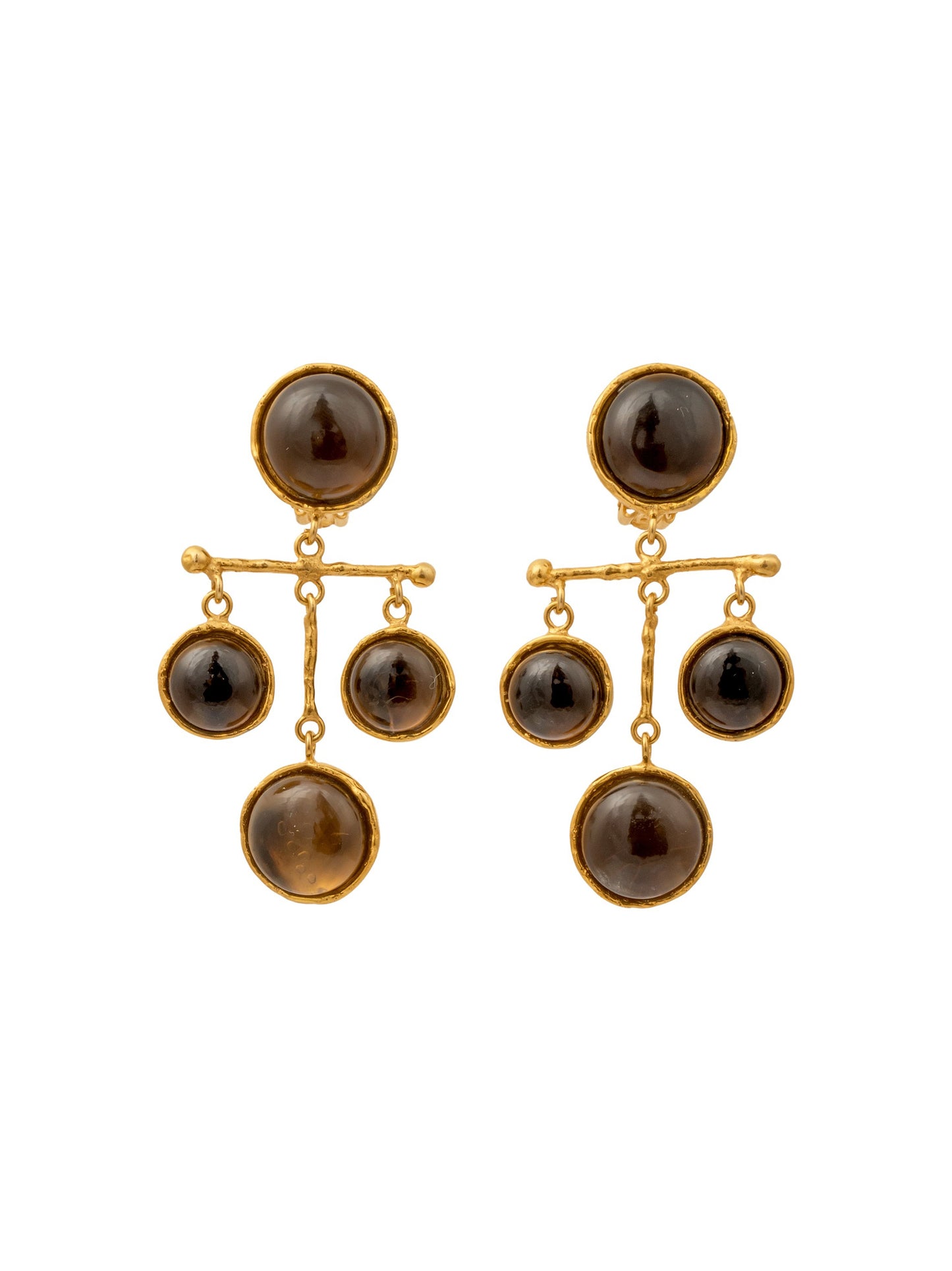 Sylvia Toledano Libra Earrings in Smoky Quartz