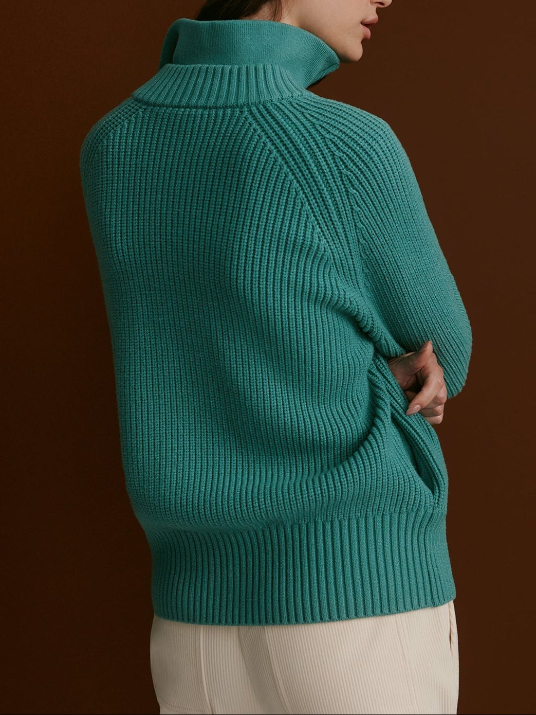 Varley Milo Zip Through Knit Jacket in Deep Sea
