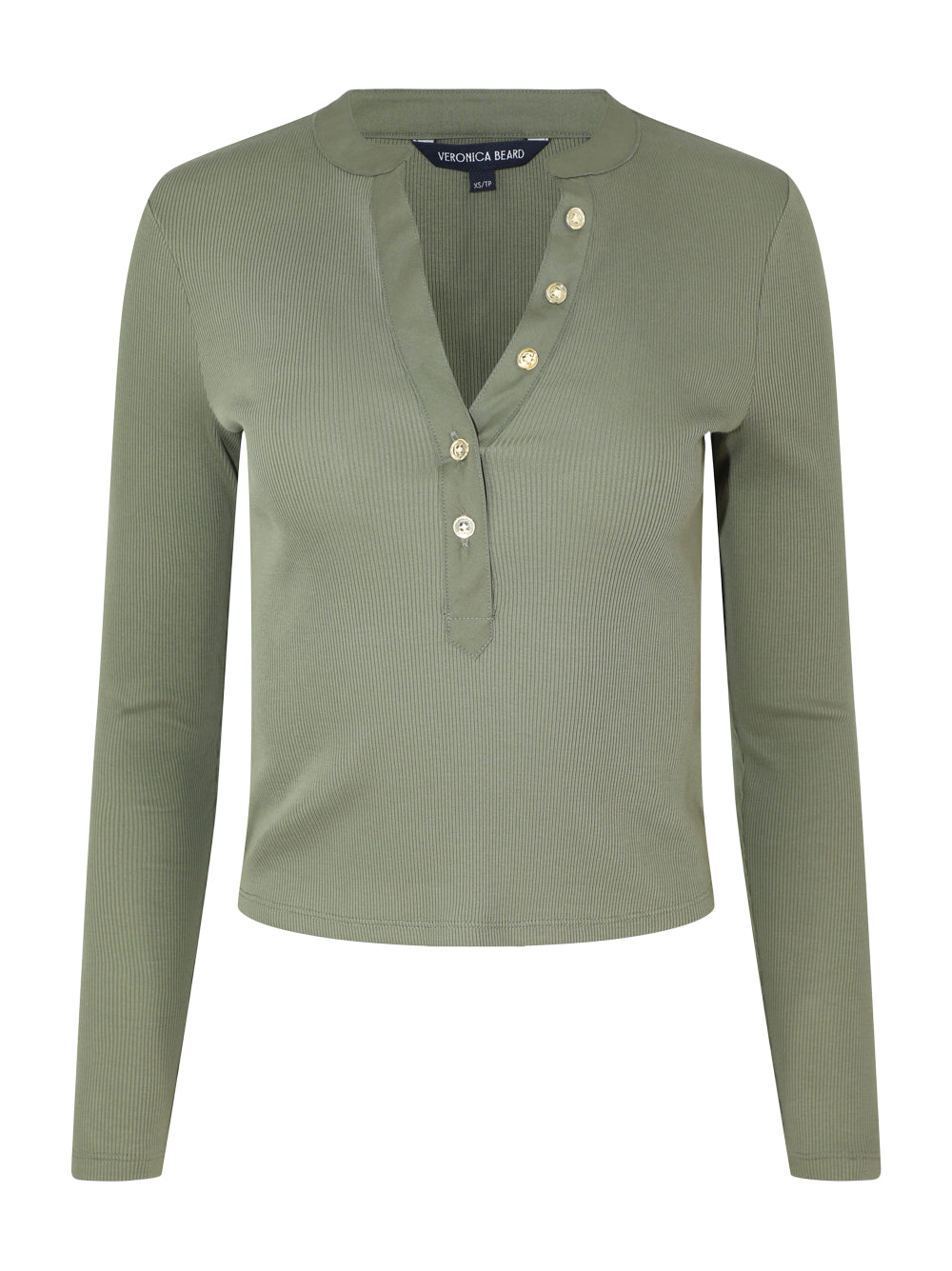 Veronica Beard Jocelyn Top in Stone Army