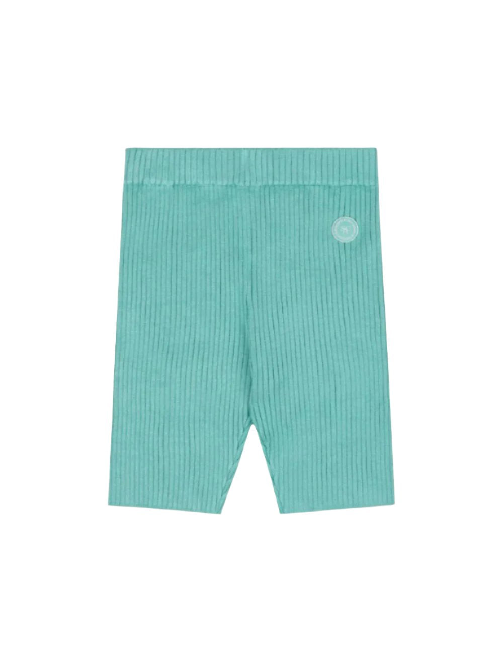 Sporty & Rich Ribbed Biker Short in Aquamarine