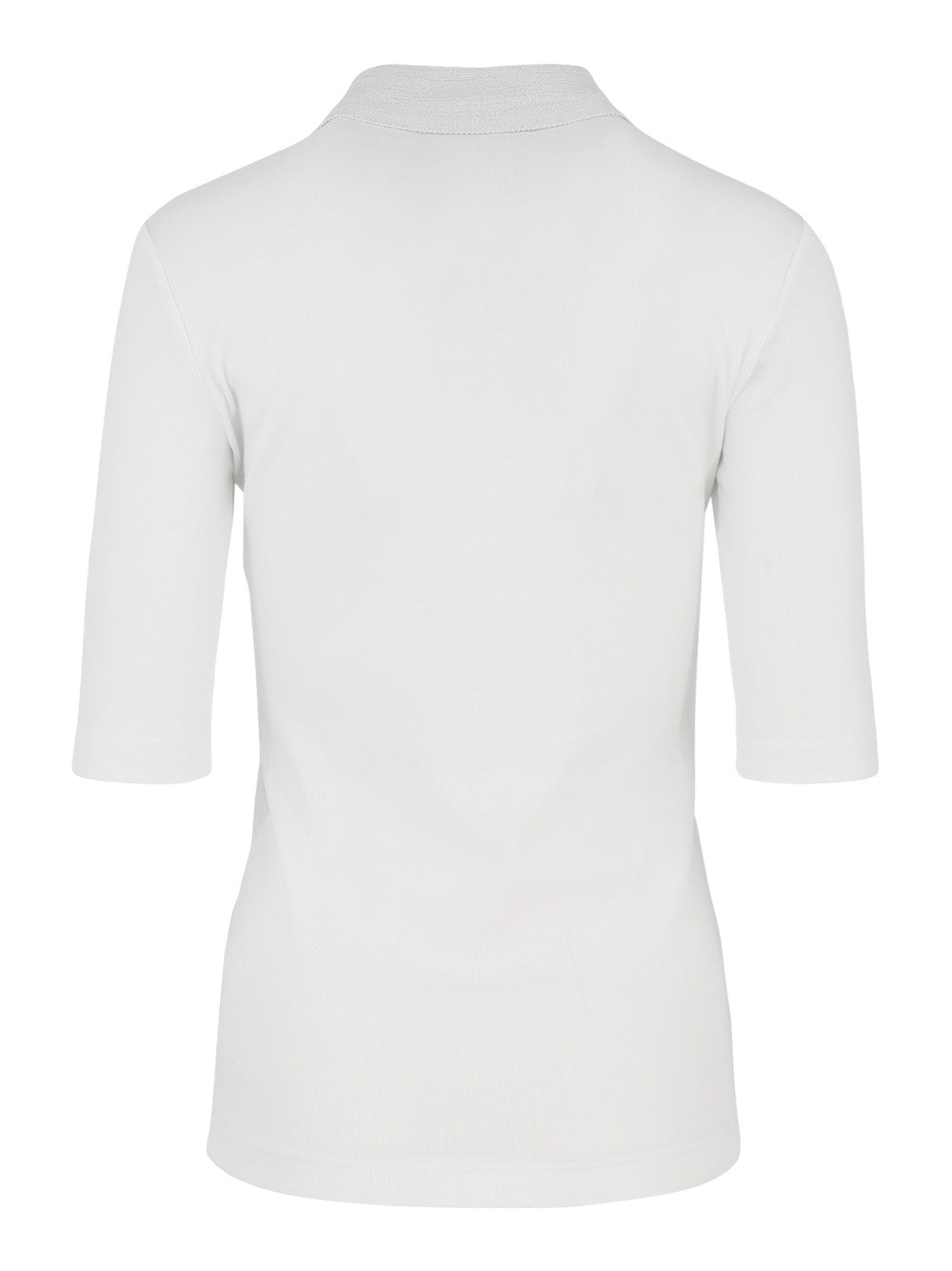 Fabiana Filippi Jersey Collared Shirt in Bianco Ottico