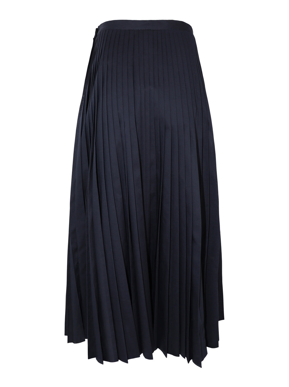 Fabiana Filippi Pleated Muslin Skirt in Blue Notte