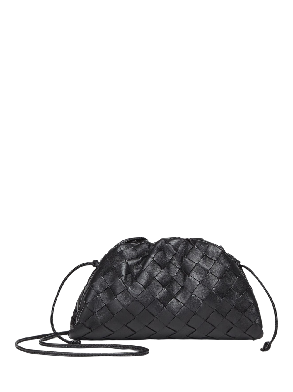BOTTEGA VENETA: The mini pouch clutch in woven leather - White