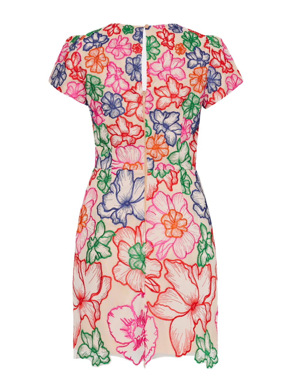 Milly Kyla Cascading Floral Embroidered Dress in Multi