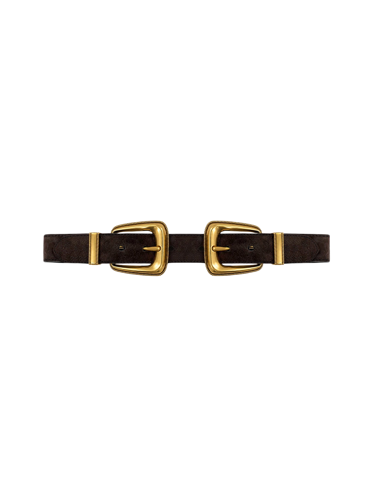 Suede Dbl Buckle Arch Belt