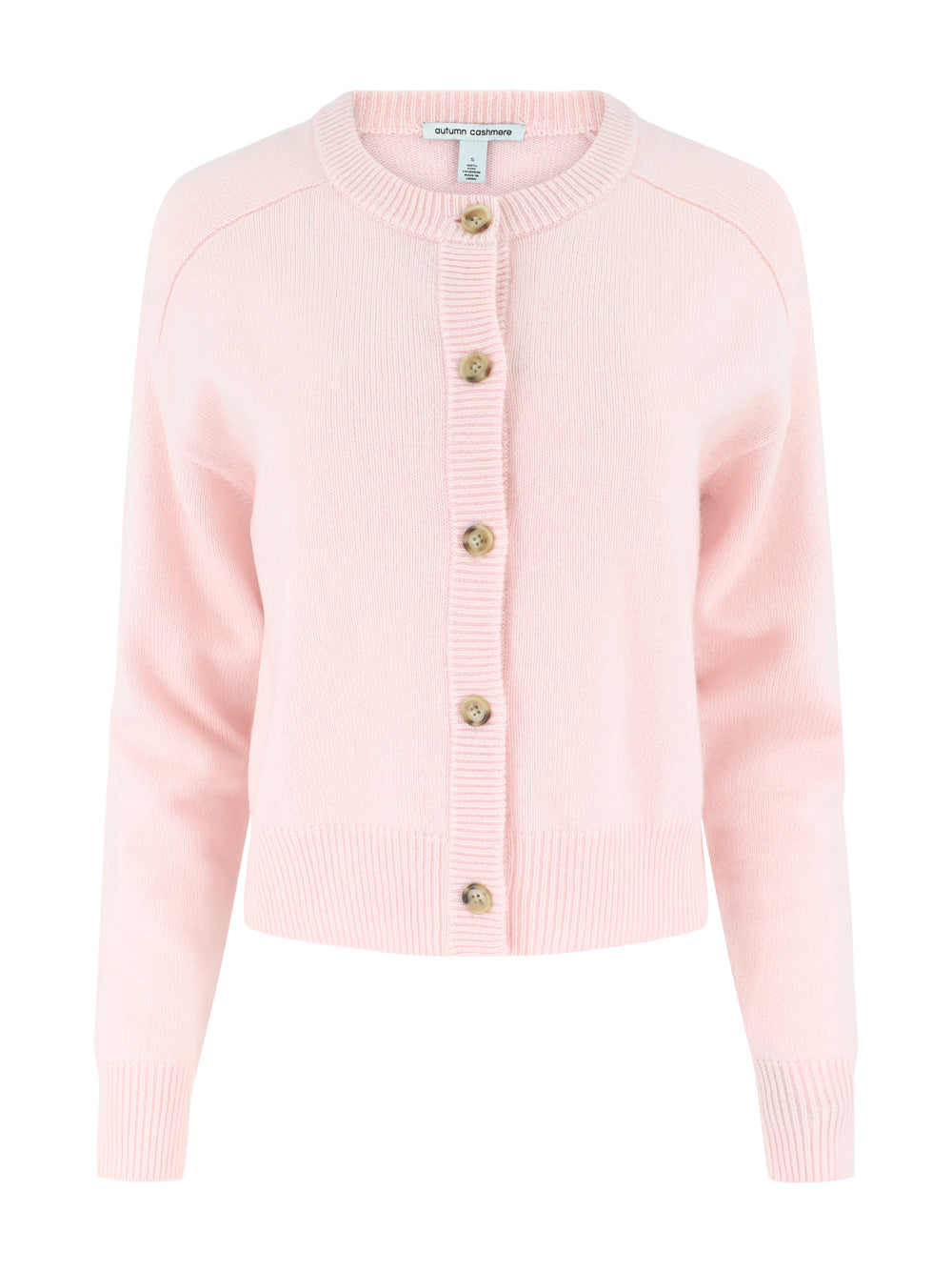 Autumn Cashmere Saddle Shoulder Cardigan in Rosebud