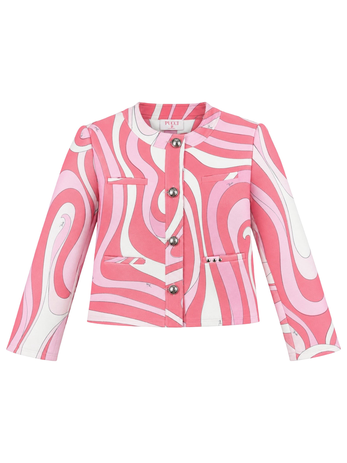 Pucci Collarless Printed Jacket in Pink