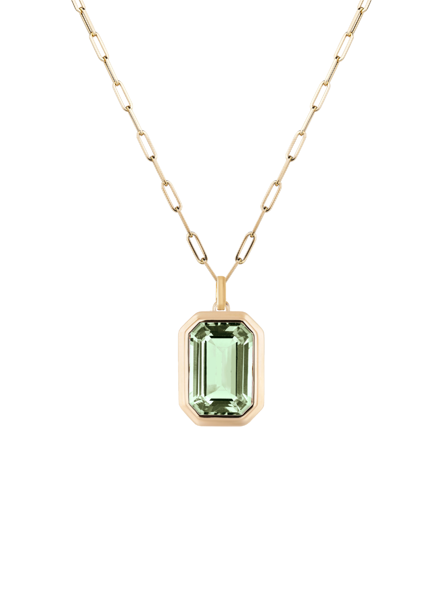 Goshwara The Manhattan Emerald Cut Pendant in Prasiolite