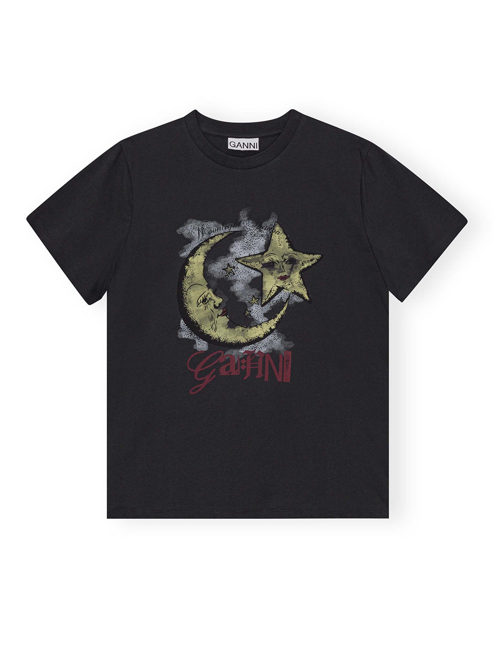 Ganni Basic Jersey Moonlight Relaxed T-Shirt in Phantom