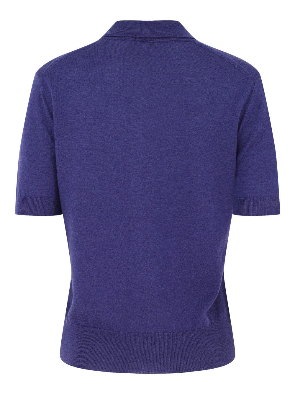 Vince Wool-Blend Collared Button-Front Sweater in Deep Iris