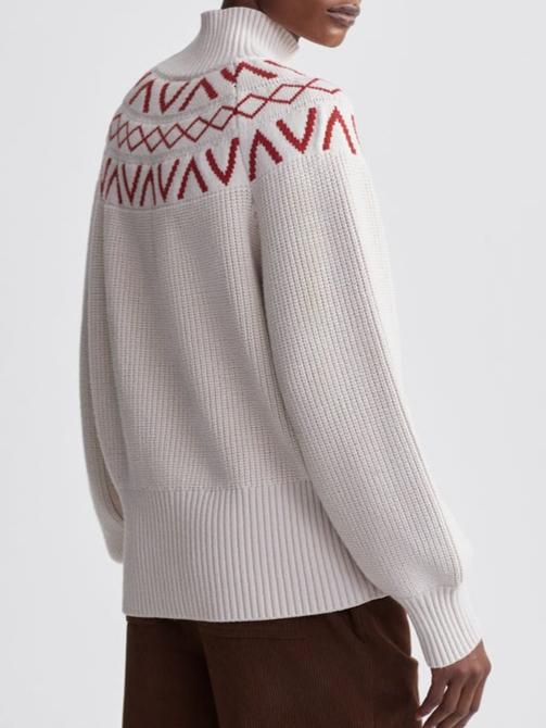 Varley Marcie Fairisle Yoke Knit in Silver Birch