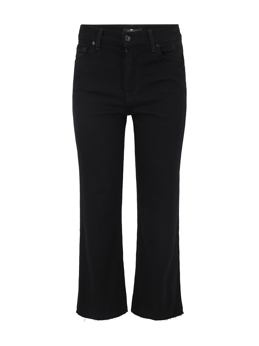 7 For All Mankind Cropped Alexa w/ Cut Hem in Black