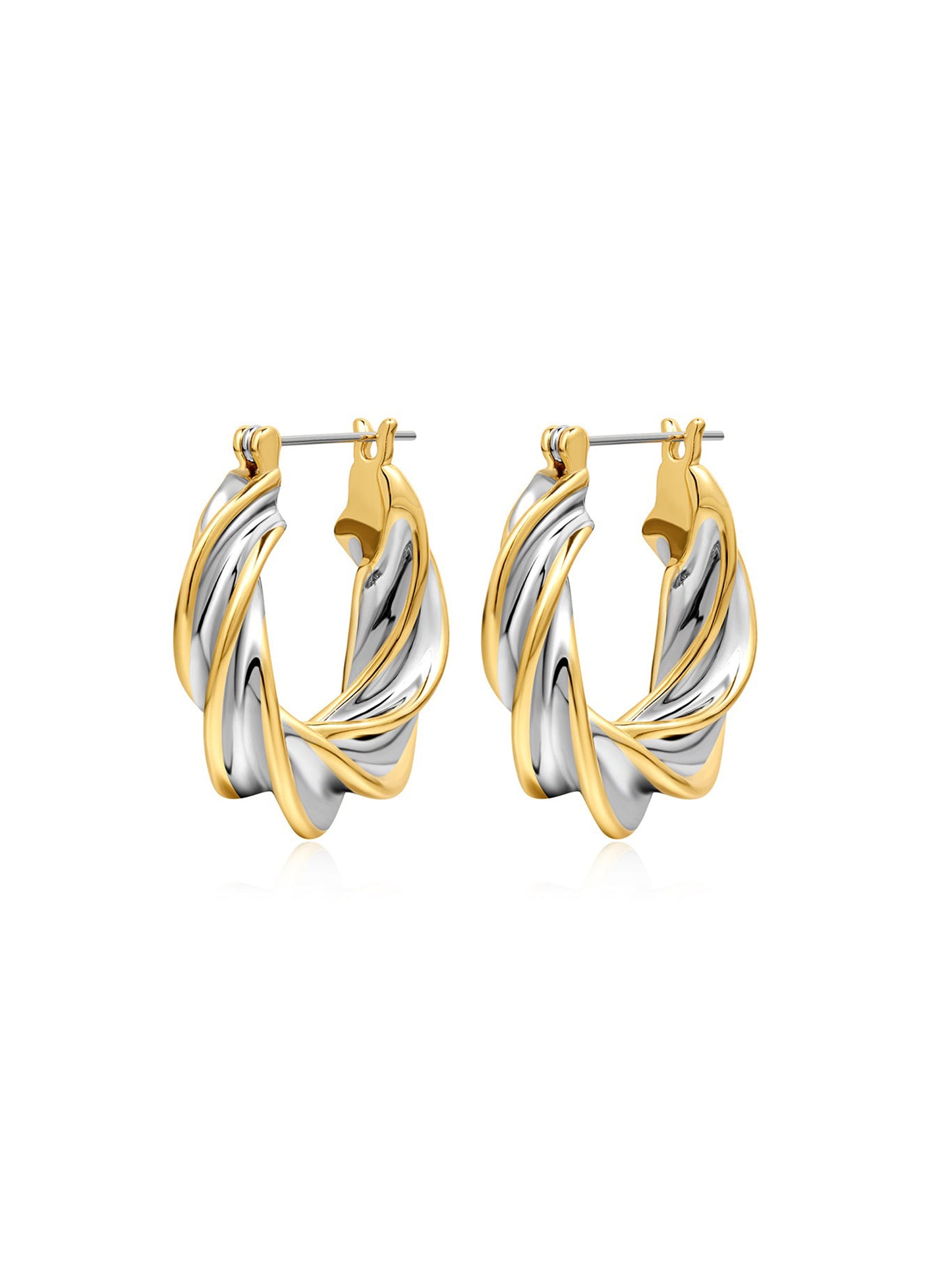 Luv AJ Perry Two-Tone Hoops in Multi