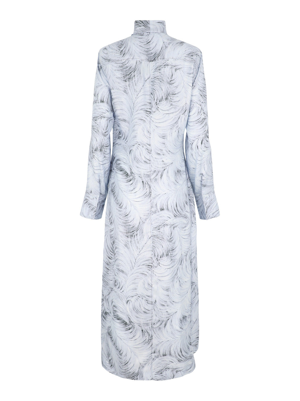 Stella McCartney Feather Print Tie Dress in Cloud
