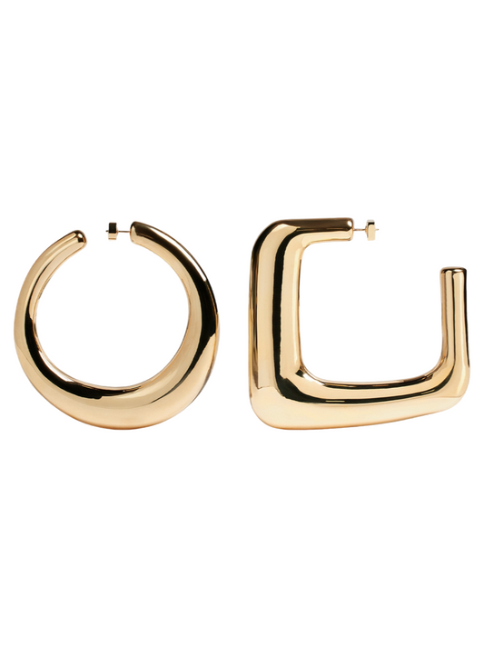 Jacquemus Les Grandes Creoles Ovalo Earrings in Light Gold 270
