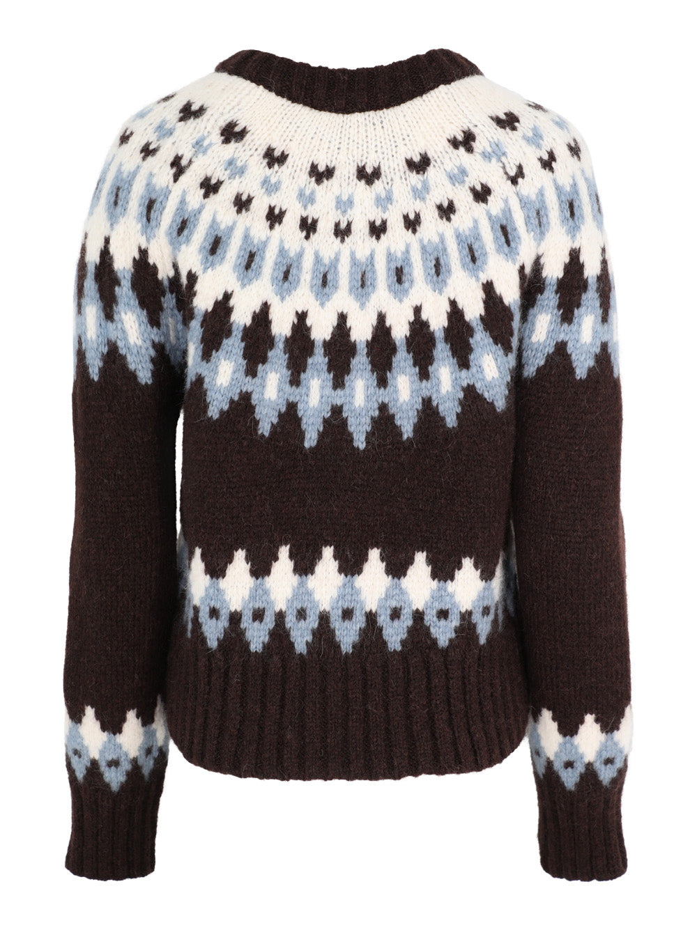 Veronica Beard Christina Fairisle Cardigan in Chocolate Multi