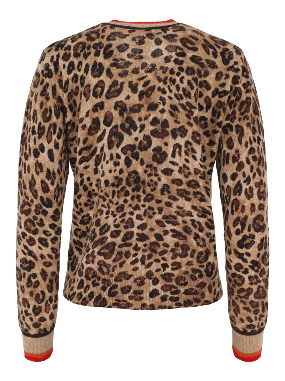Kinross Tipped Leopard Cardigan in Camel Multi