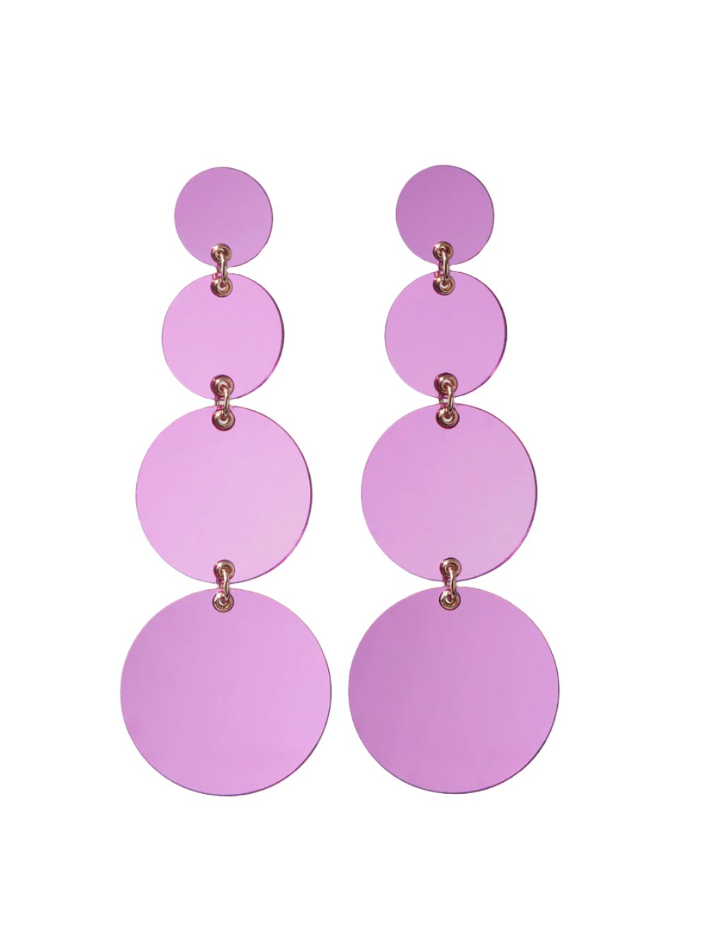 Carolina Herrera Plexi Disc Long Dangle Earrings in Framboise
