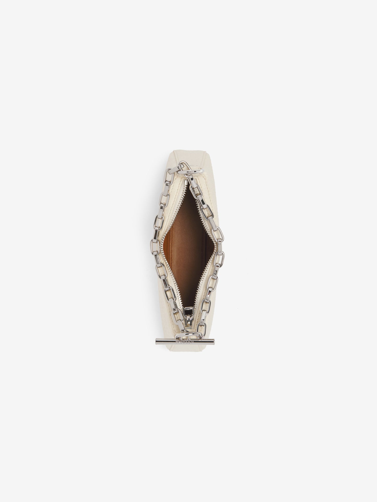 Alexander McQueen T-Bar Mini Pouch Bag in Cream/Silver