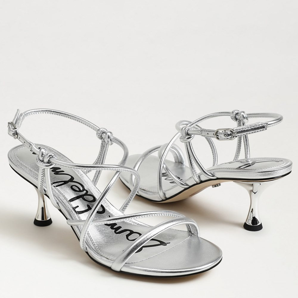 Sam Edelman Riana Strappy Heel Sandal in Soft Silver
