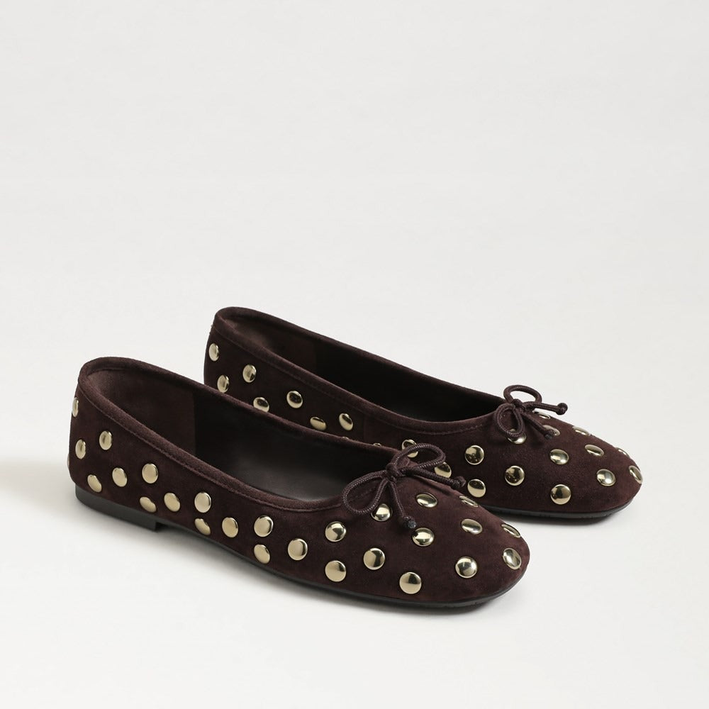 Sam Edelman Alie Studded Ballet Flat in Cafe Noir