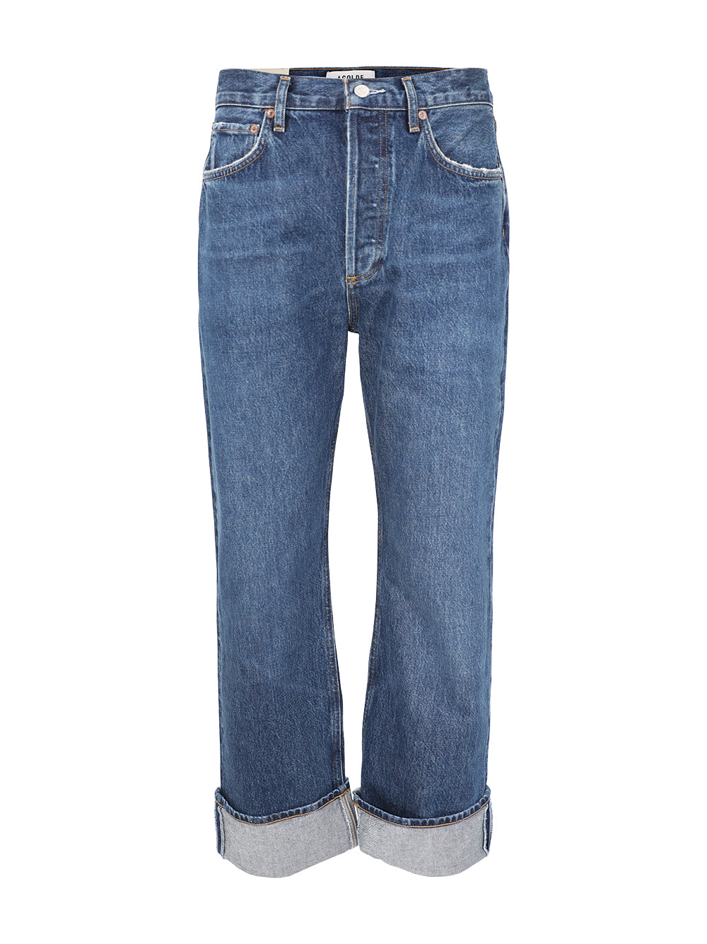 Agolde Fran Low Slung Straight Jean in Enamour (Dark Vintage Indigo)