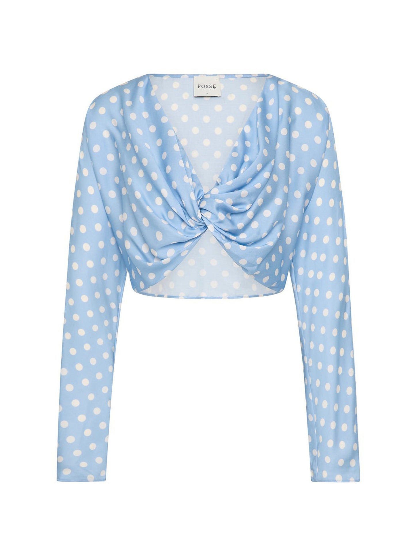 Posse Tillis Long Sleeve Top in Blue Polka Dot
