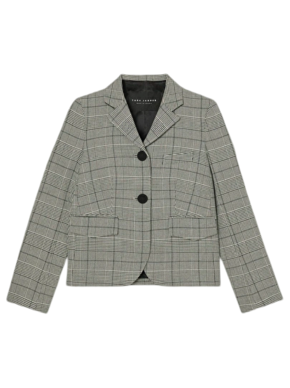 Tara Jarmon Valensola Grey Glen Olaid Jacket in Charcoal