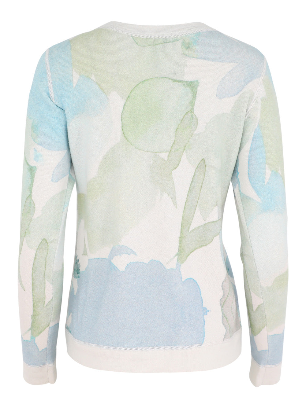 Kinross Reversible Print Crew in Ecru Multi