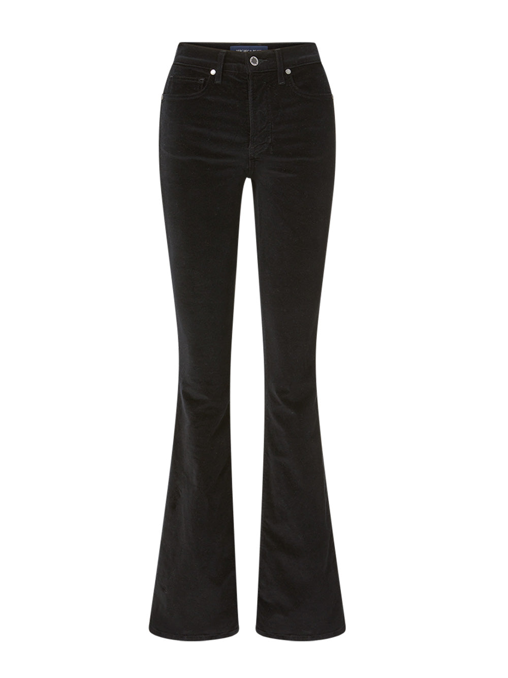 Veronica Beard Beverly Velvet Skinny-Flare Jean in Black