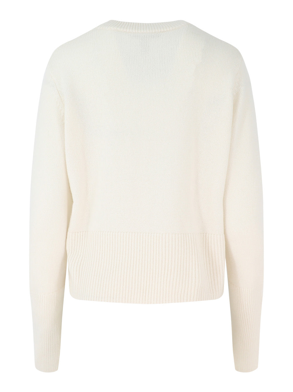 Autumn Cashmere Cropped Boxy Crew With Slits in Chalk