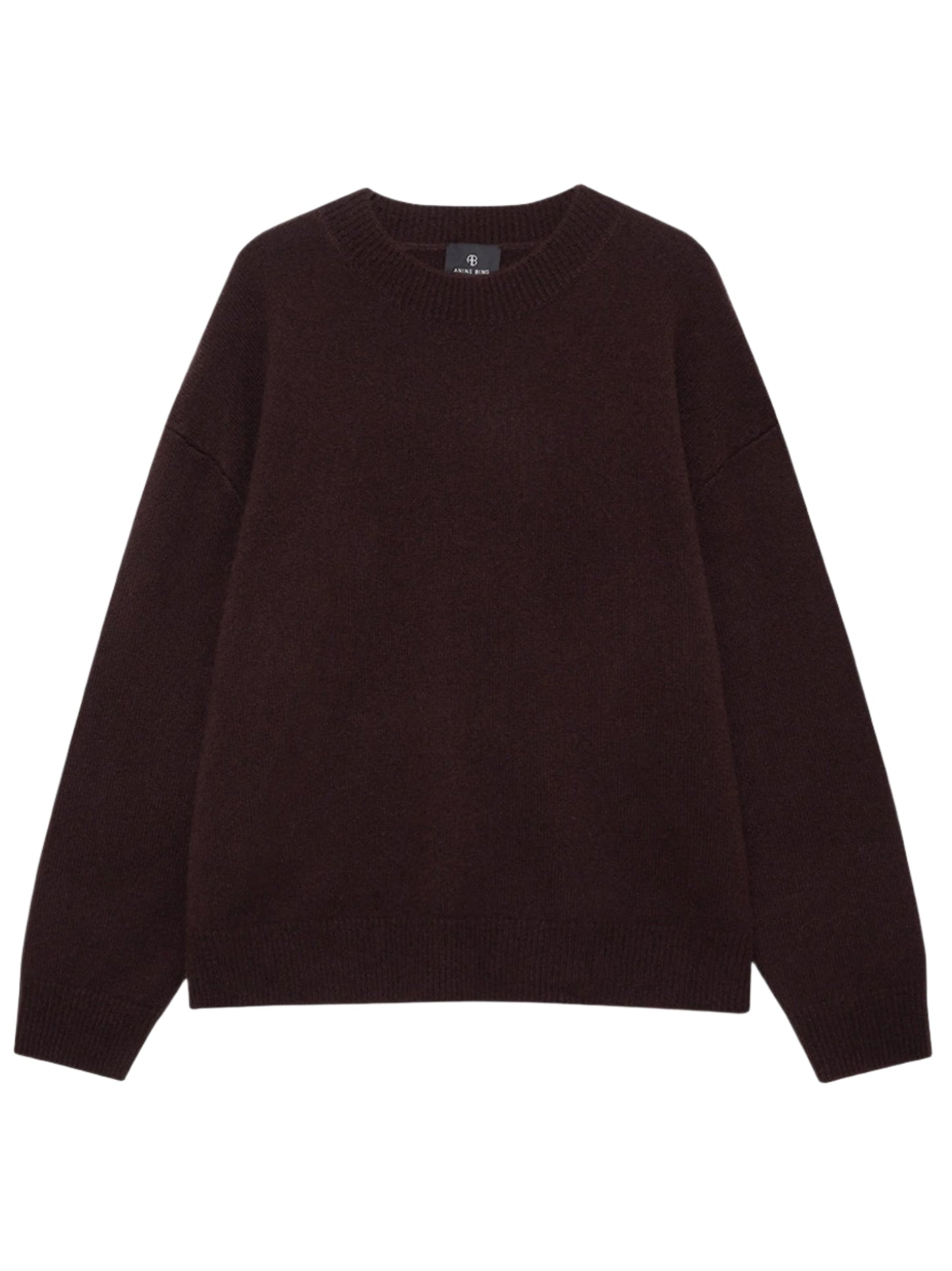 Anine Bing Lee Crew Sweater in Dark Brown