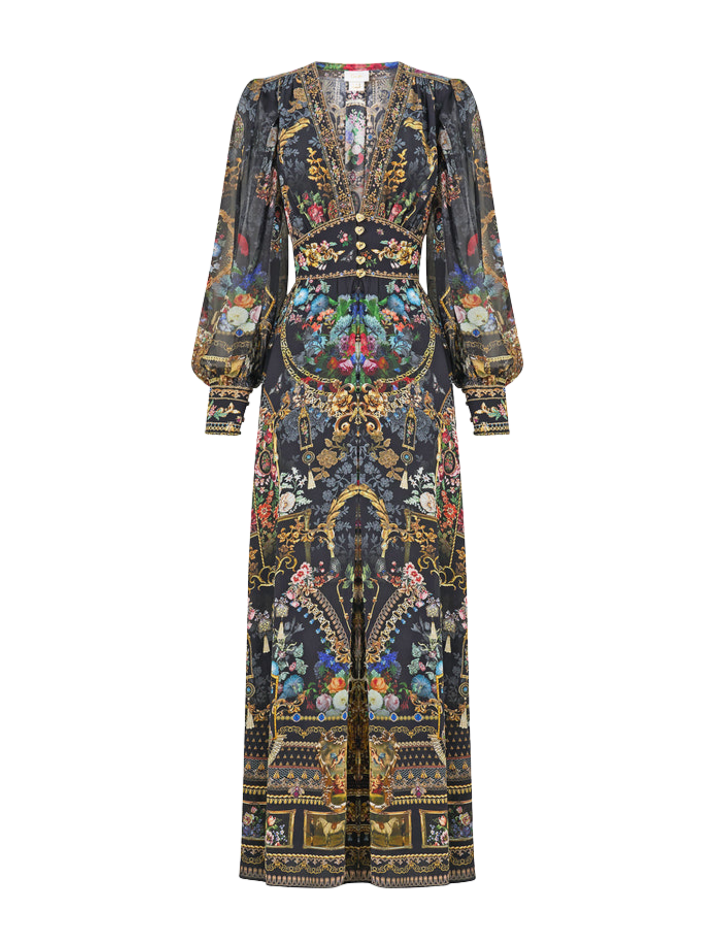 Shaped Waistband Dress w/ Gathered Slvs