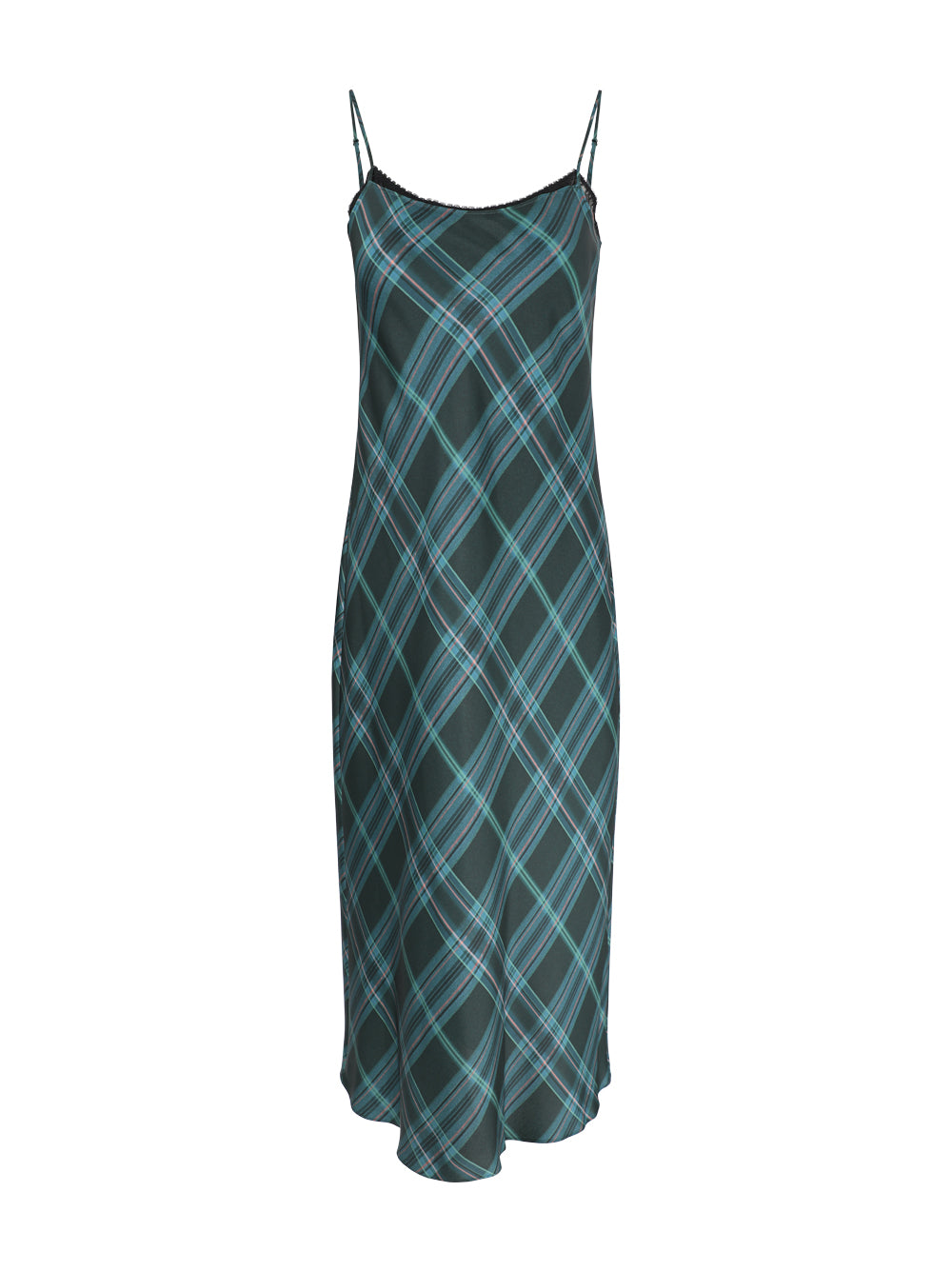 Vince Plaid Lace Trim Slip Dress in Jade Onyx – Leigh's of Breton Village