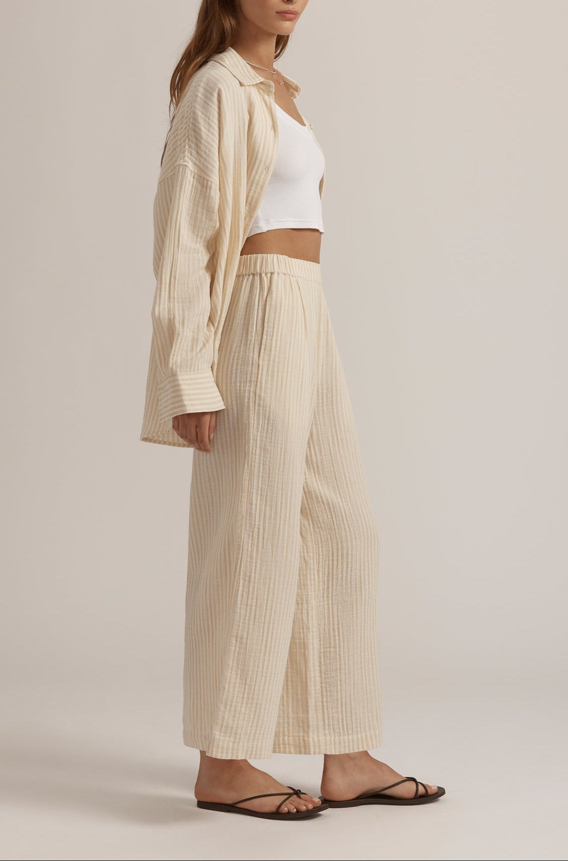 Favorite Daughter Beach Walk Pant in Sand Stripe
